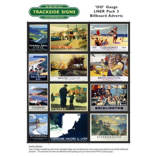 LNER Billboard Sheets Pack 3 - OO Gauge