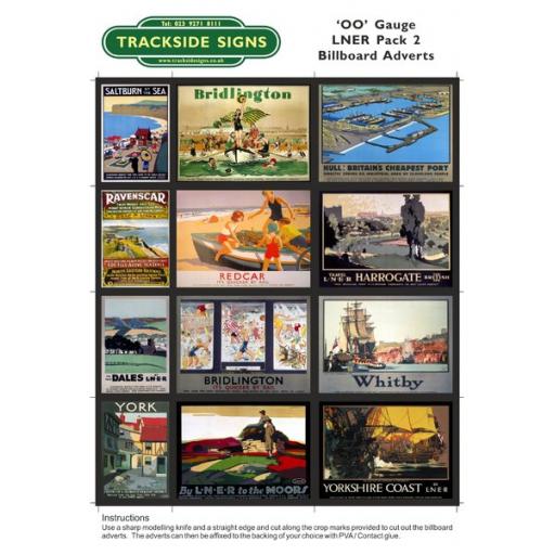 LNER Billboard Sheets Pack 2 - OO Gauge