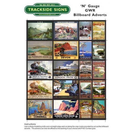 GWR Billboard Sheets - N Gauge