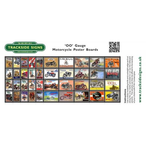 Motorcycle - Poster Board Sheets - OO Gauge