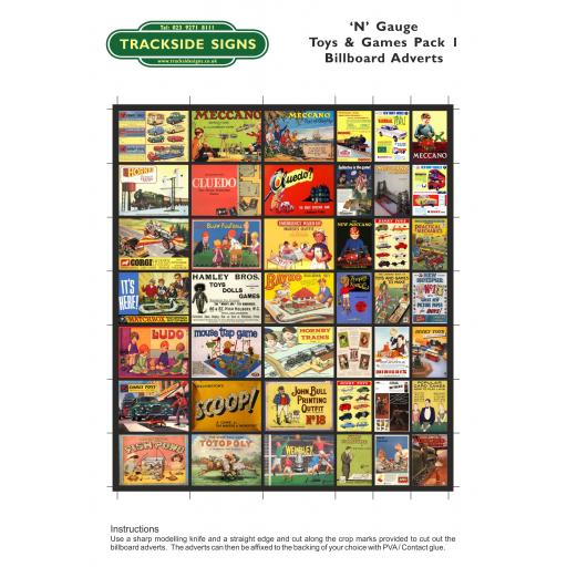 Toys & Games - Billboard Sheets - Pack 1 - 'N' Gauge