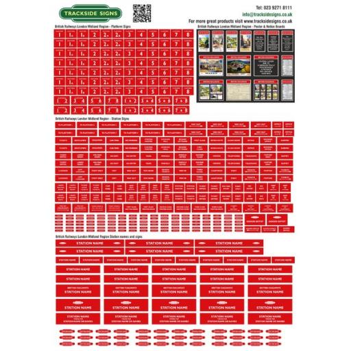 British Railways London Midland Region Station Signs Full Set - OO Gauge