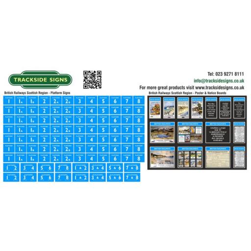 British Railways Scottish Region Platform Numbers and Posterboards - OO Gauge