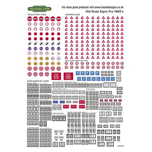 Pre 1960's Road Signs (Uncut) - OO Gauge
