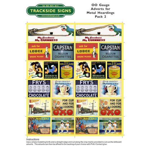 OO Gauge (4mm) - Adverts for Metal Hoardings - Pack 2