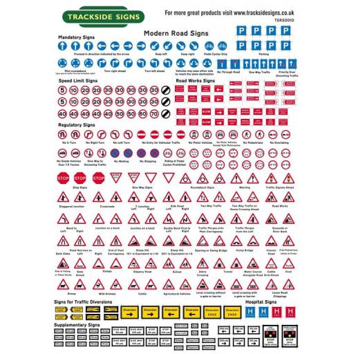 Modern Road Signs (Uncut) - N Gauge