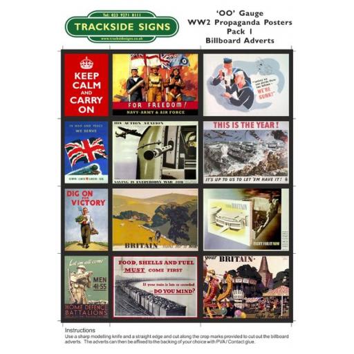 WW2 Propaganda Billboard Sheets Pack 1 - OO Gauge