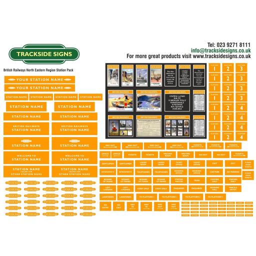 British Railways North Eastern Region Small Station Sign Packs - OO Gauge