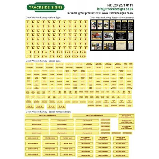 GWR Full Station Sign Sets - N Gauge