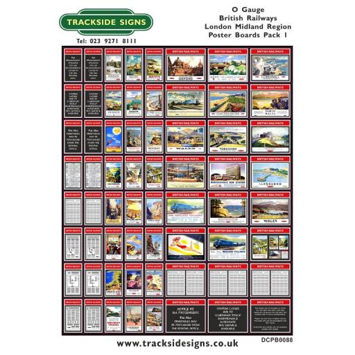 Die Cut BR London Midland Region Poster Boards - O Gauge