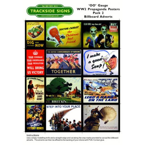 WW2 Propaganda Billboard Sheets Pack 2 - OO Gauge