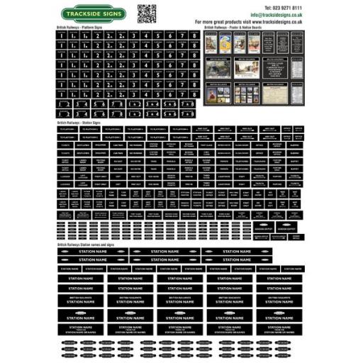 British Railways Station Signs Full Set - OO Gauge