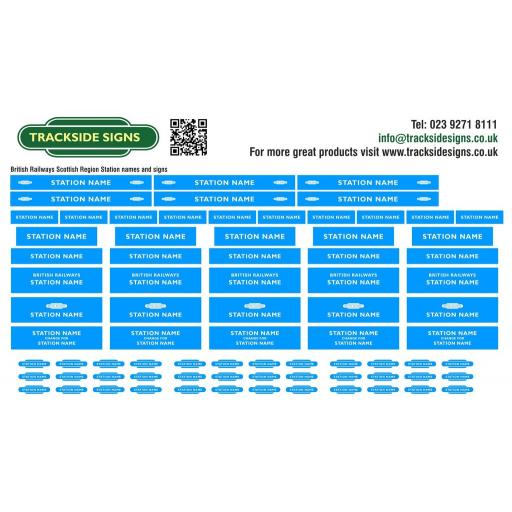 British Railways Scottish Region Station Name Signs - OO Gauge