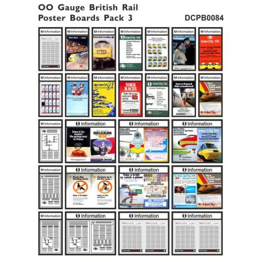 Die Cut British Rail Poster Boards OO Gauge - Pack 3