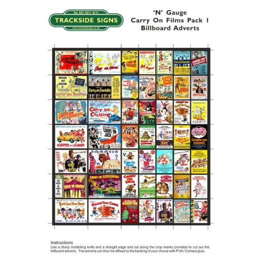 Carry On Films Billboard Sheet Pack 1 - N Gauge