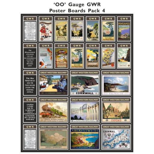 Die Cut GWR Poster Boards Pack 4 - OO Gauge