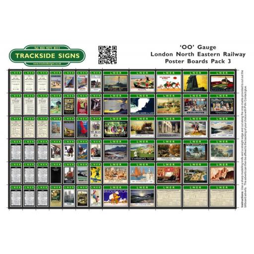 LNER - Poster Board Sheets Pack 3 - OO Gauge