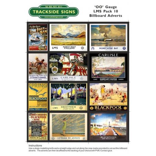 LMS Billboard Sheets Pack 10 - 'OO' Gauge