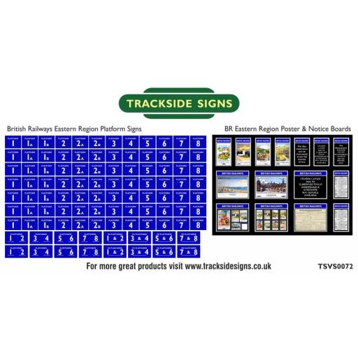 British Railways Eastern Region Platform Numbers and Posterboards - N Gauge