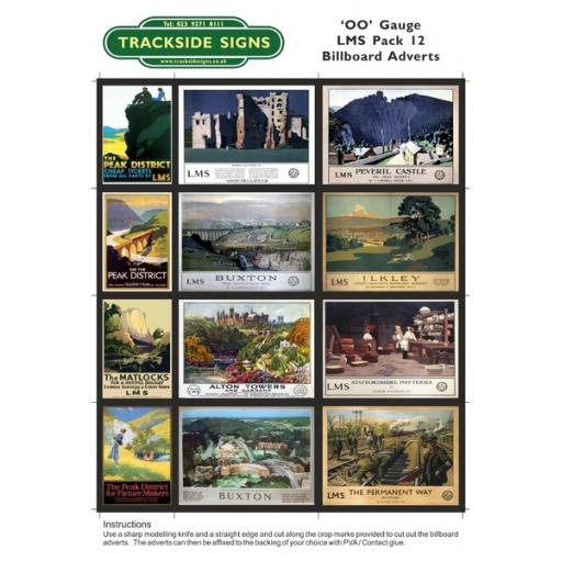 LMS Billboard Sheets Pack 12 - 'OO' Gauge