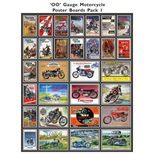 Die Cut Motorcycle Poster Boards Pack 1