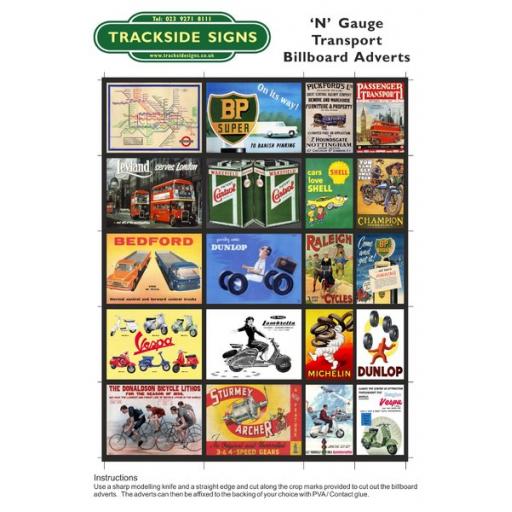 Transport - Billboard Sheets - N Gauge