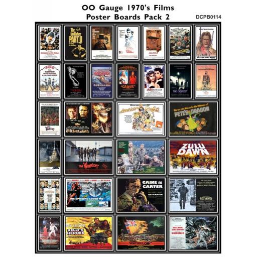 Die Cut 1970's Films Poster Boards Pack 2 - OO Gauge