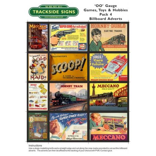 Toys & Hobbies Billboard Sheets Pack 4 - OO Gauge