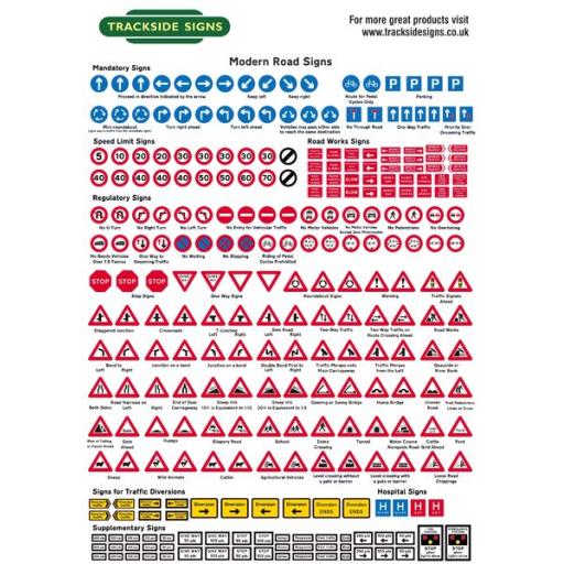 Modern Road Signs (Full Set) - OO Gauge