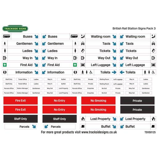 British Rail General Station Signs (Pack 3) - O Gauge