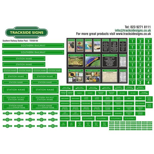 Southern Railway (Green and White) Small Station Sign Packs - OO Gauge