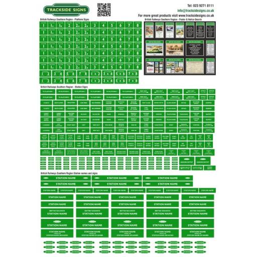 British Railways Southern Region Station Signs Full Set - OO Gauge