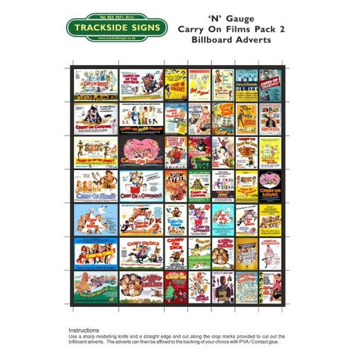 Carry On Films Billboard Sheet Pack 2 - N Gauge