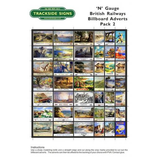 British Railways Billboard Sheet- Pack 2 - N Gauge