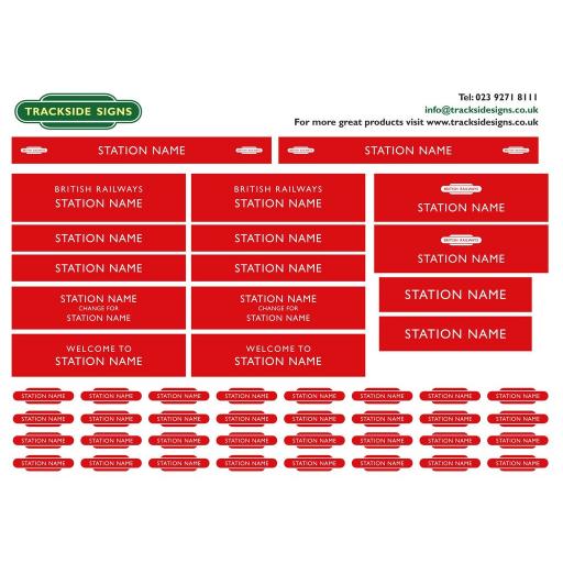 British Railways London Midland Region - Full Station Sign Set - O Gauge