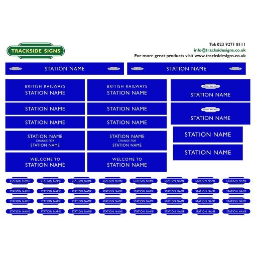 British Railways Eastern Region - Full Station Sign Set - O Gauge