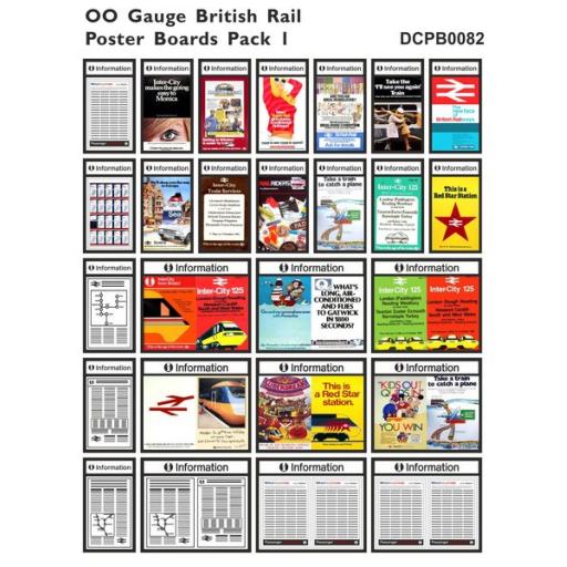 Die Cut British Rail Poster Boards OO Gauge - Pack 1