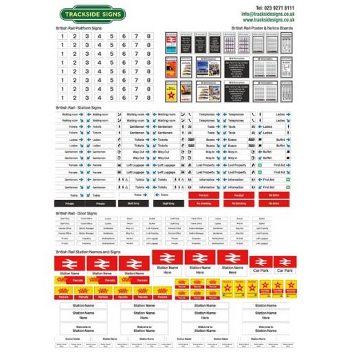 British Rail Station Signs Full Set - OO Gauge