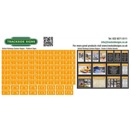 British Railways North Eastern Region Platform Numbers and Posterboards - OO Gauge