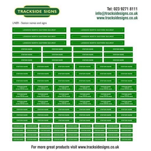 LNER (Green and White) Station Name Signs - N Gauge