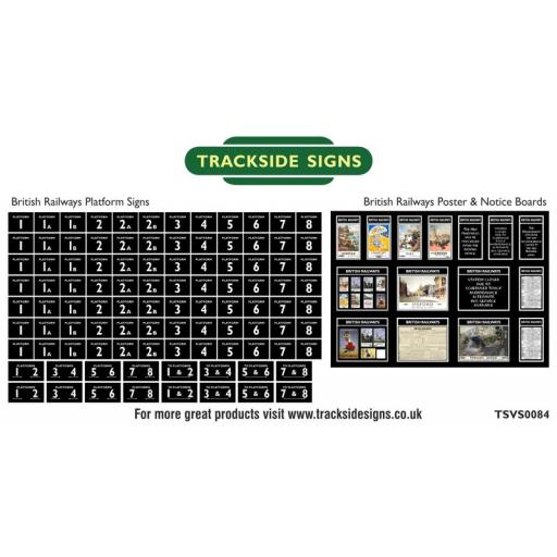 British Railways Platform Numbers and Posterboards - N Gauge