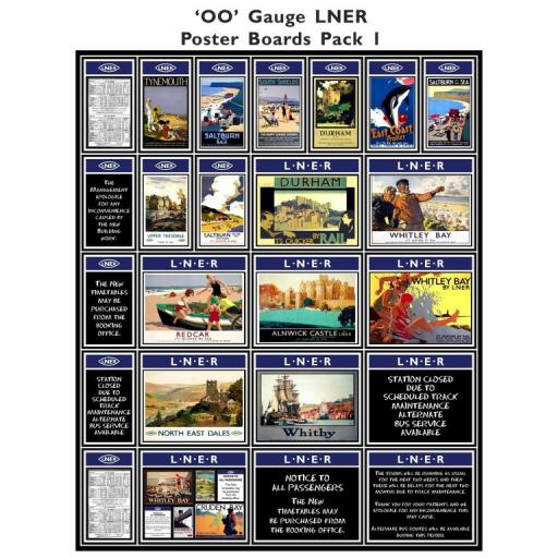 Die Cut Self Adhesive LNER (Blue) Poster Boards Pack 1