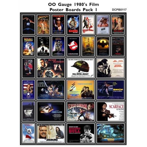 Die Cut 1980's Films Poster Boards Pack 1 - OO Gauge