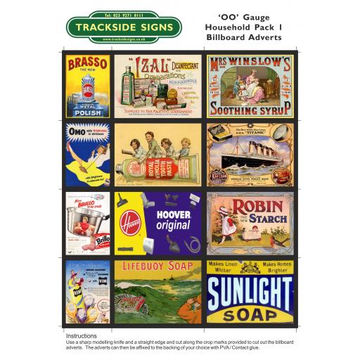 Household Goods Billboard Sheets Pack 1 - OO Gauge