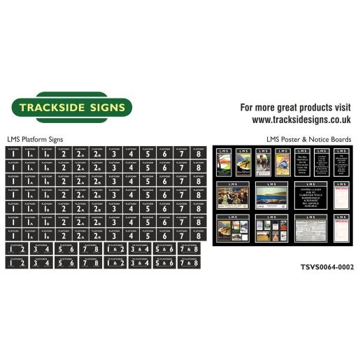 LMS - Platform Numbers and Posterboards - Black - N Gauge