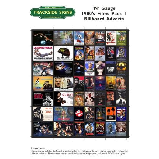 1980's Films - Billboard Sheets - Pack 1 - 'N' Gauge