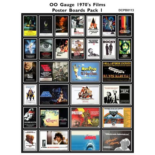 Die Cut 1970's Films Poster Boards Pack 1 - OO Gauge