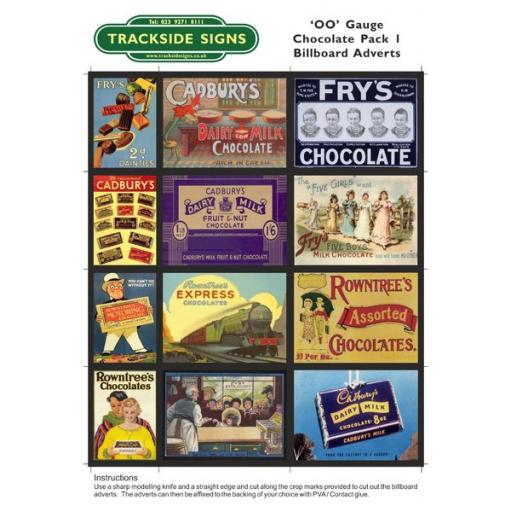 Chocolate Billboard Sheets Pack 1 - 'OO' Gauge