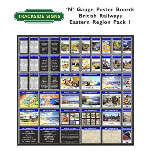 Die Cut British Railways Eastern Region Poster Boards - N Gauge