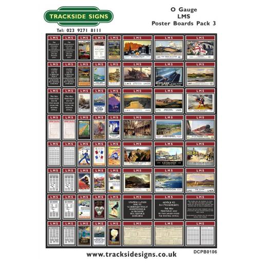 Die Cut LMS Poster Boards Pack 3 (Maroon) - O Gauge